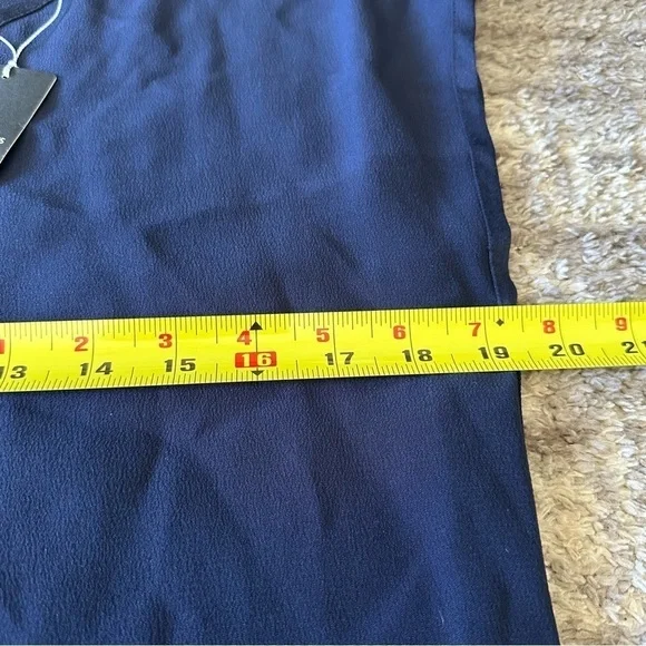 NWT Eileen Fisher 100% Silk V Neck Dress Midnight Navy - Picture 4 of 6